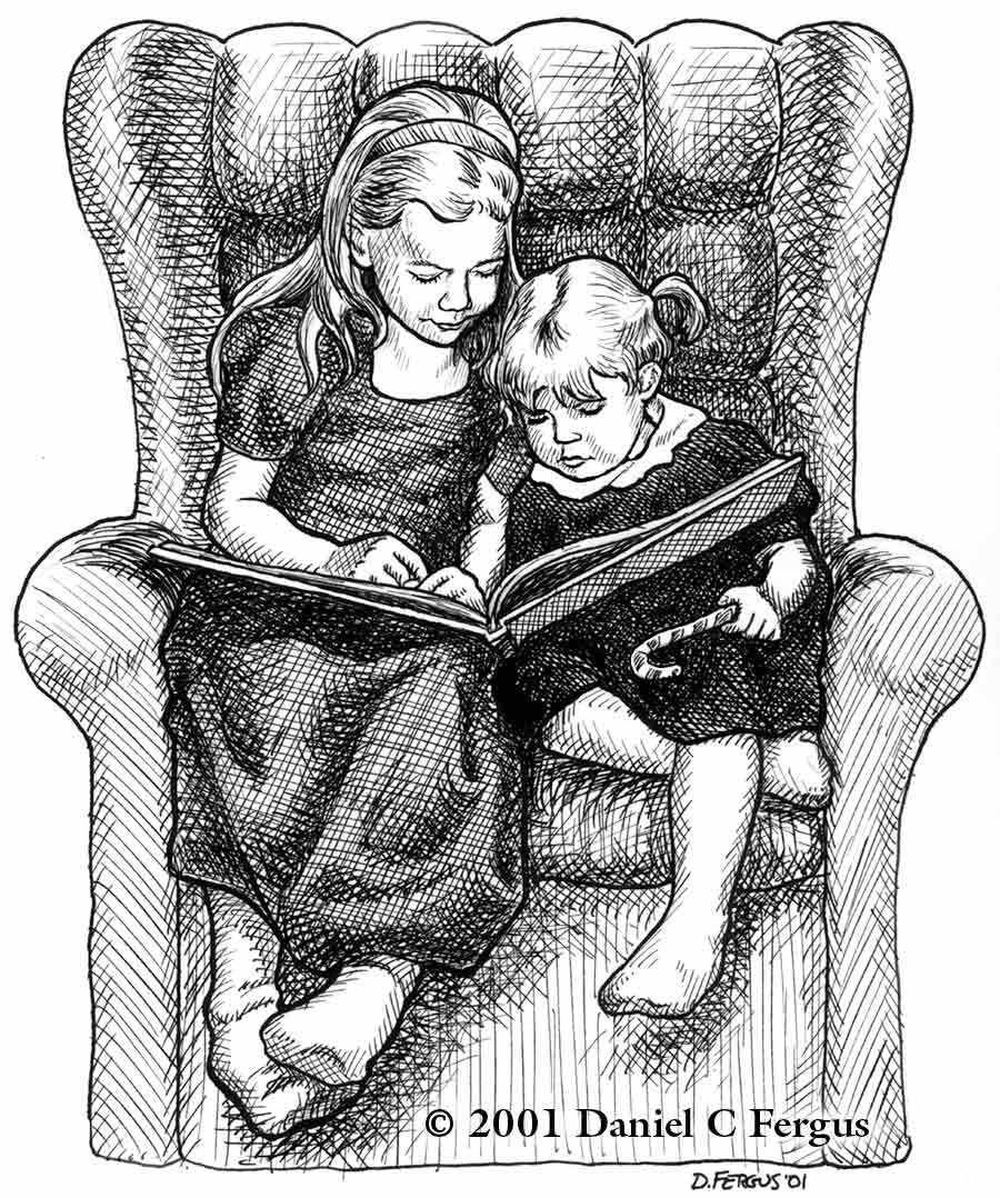 Artwork: 'Reading the Christmas Story'